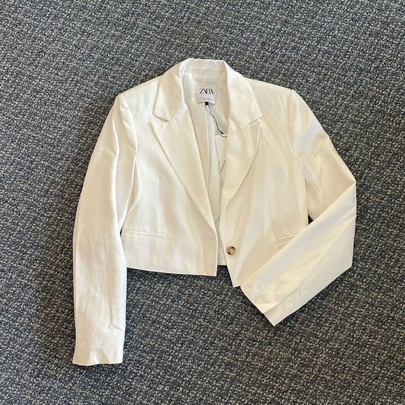 Zara linen cropped blazer - Picture 2 of 3